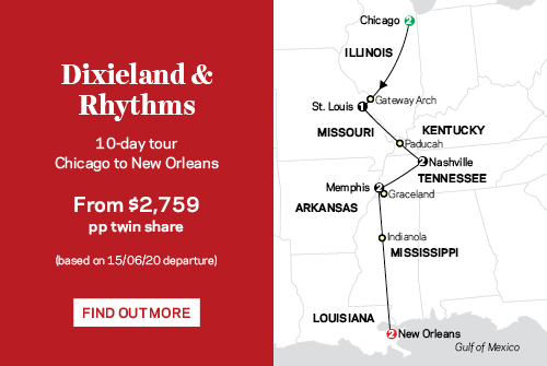 Dixieland & Rhythms, 10 day tour from $2,759 pp twin share